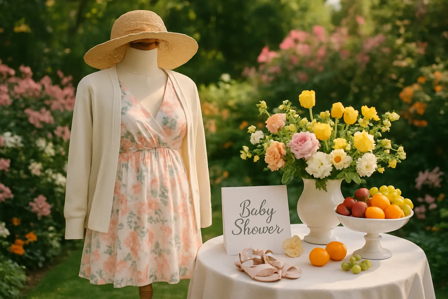 Baby shower outfit and the season